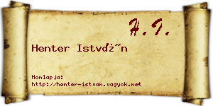 Henter István névjegykártya